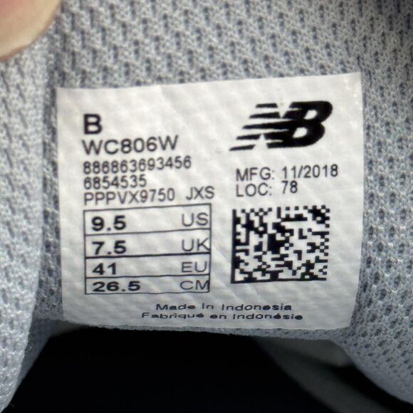 New Balance Shoes Womens Size 9.5 White Purple 806 Tennis Court Sneakers WC806W - Picture 10 of 10